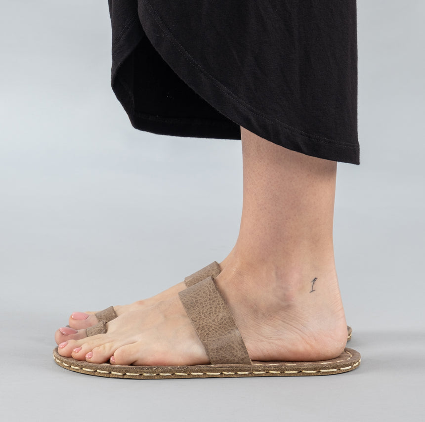 Tan Barefoot Thong Sandals