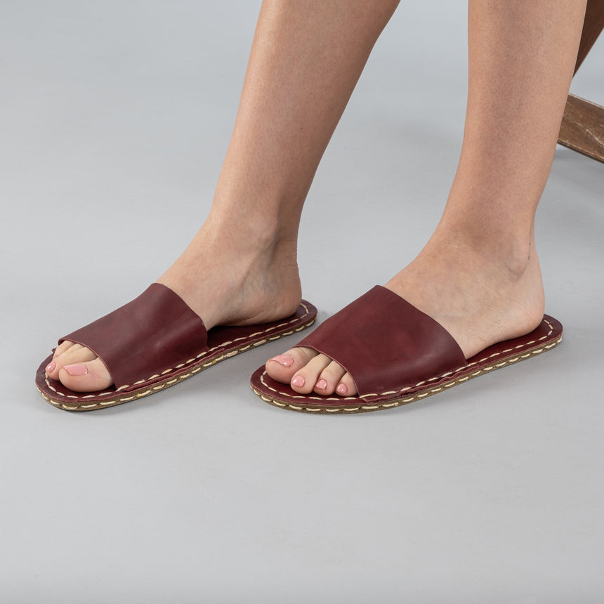 Red Barefoot Slide Sandals