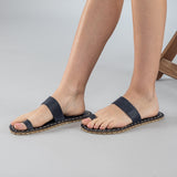Blue Barefoot Thong Sandals