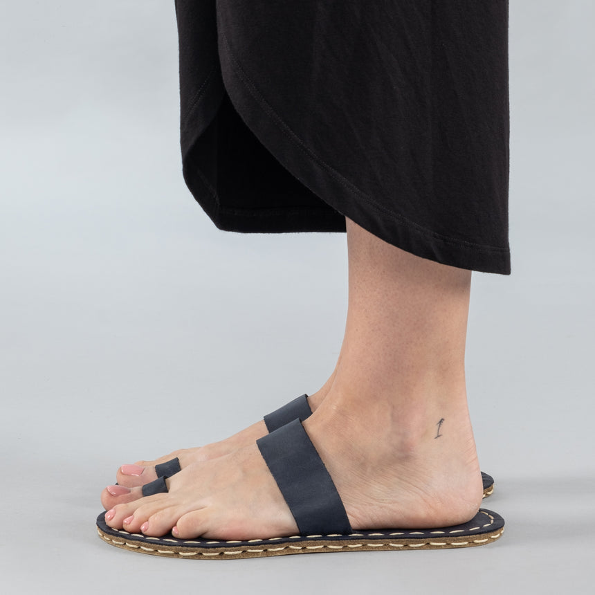 Blaue Barfuß-Zehensandalen für Damen