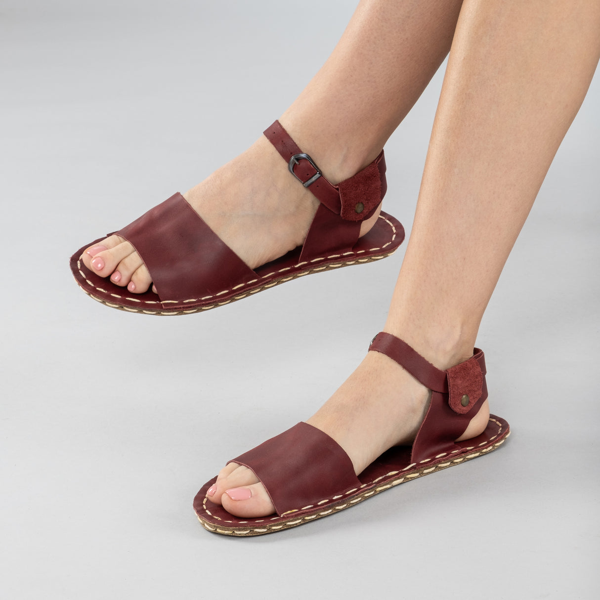 Kırmızı Burnu Açık Barefoot Sandalet