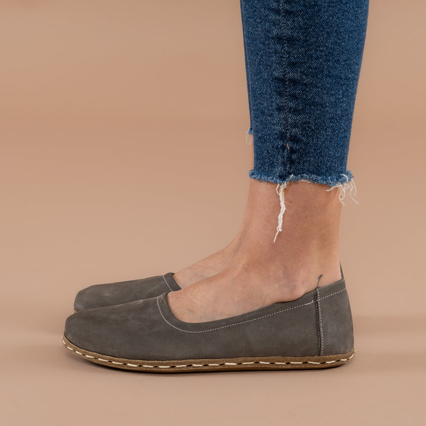 Gray Barefoot Ballet Flats