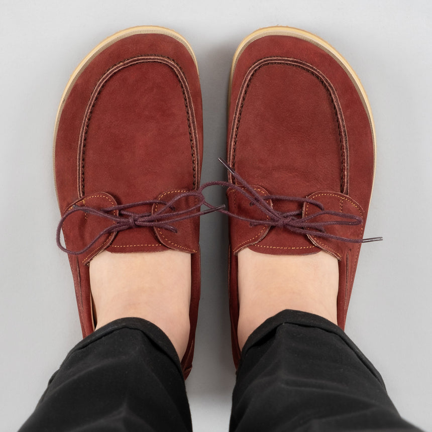 Burgunderrote Boat Shoes für Damen