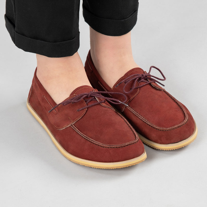 Burgunderrote Boat Shoes für Damen