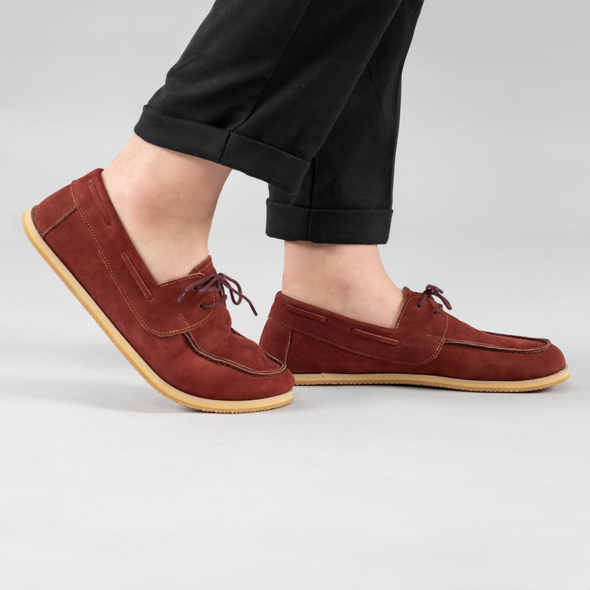 Burgunderrote Boat Shoes für Damen