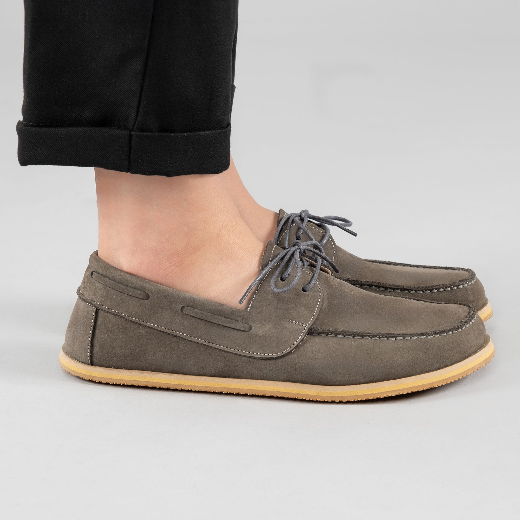 Mens grey boat shoes on sale