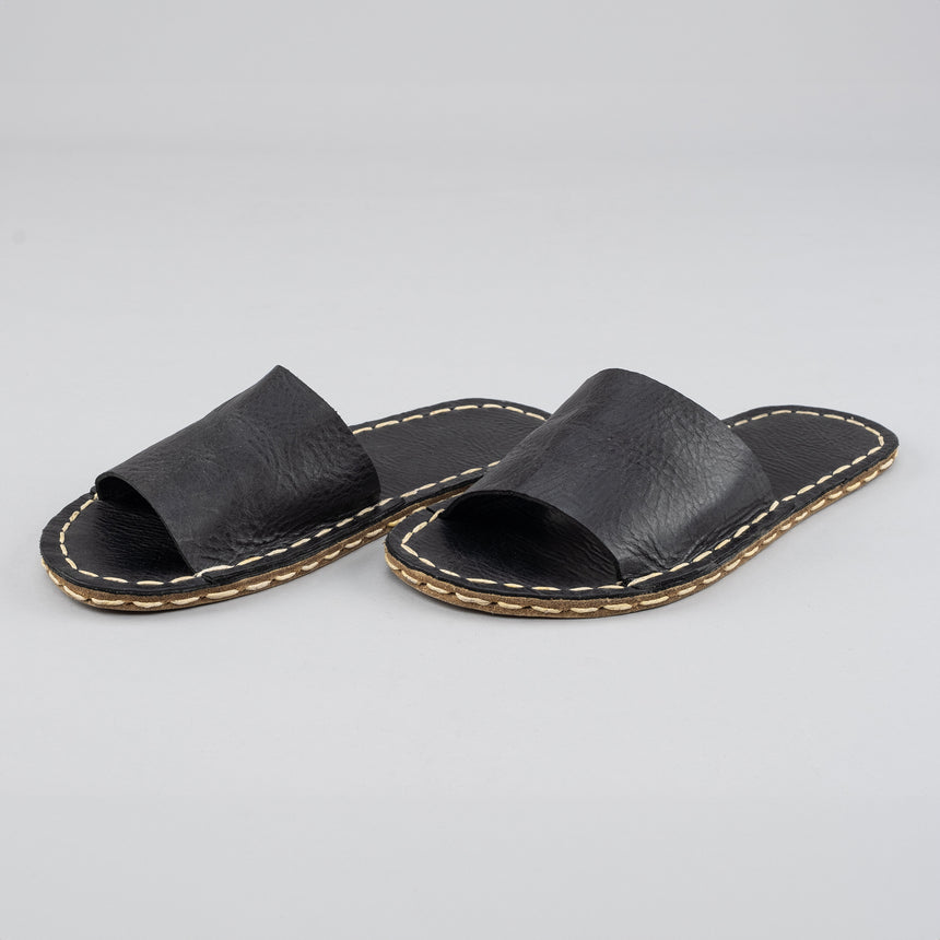 Black Barefoot Slide Sandals