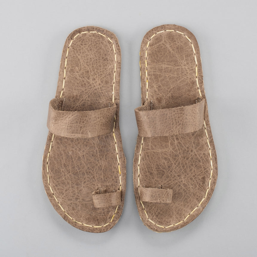 Hellbraune Barfuß-Zehensandalen für Damen