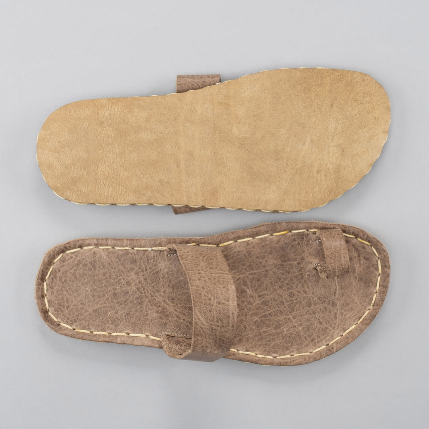 Hellbraune Barfuß-Zehensandalen für Damen