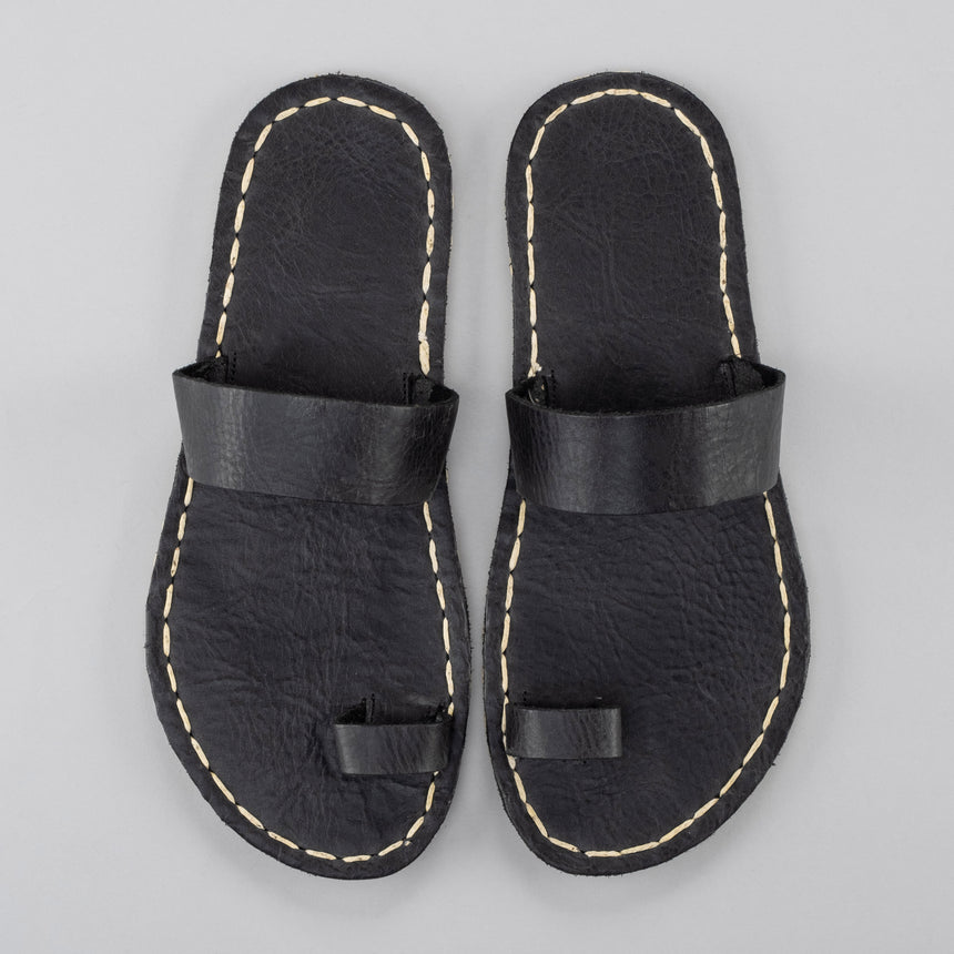 Schwarze Barfuß-Zehensandalen für Damen