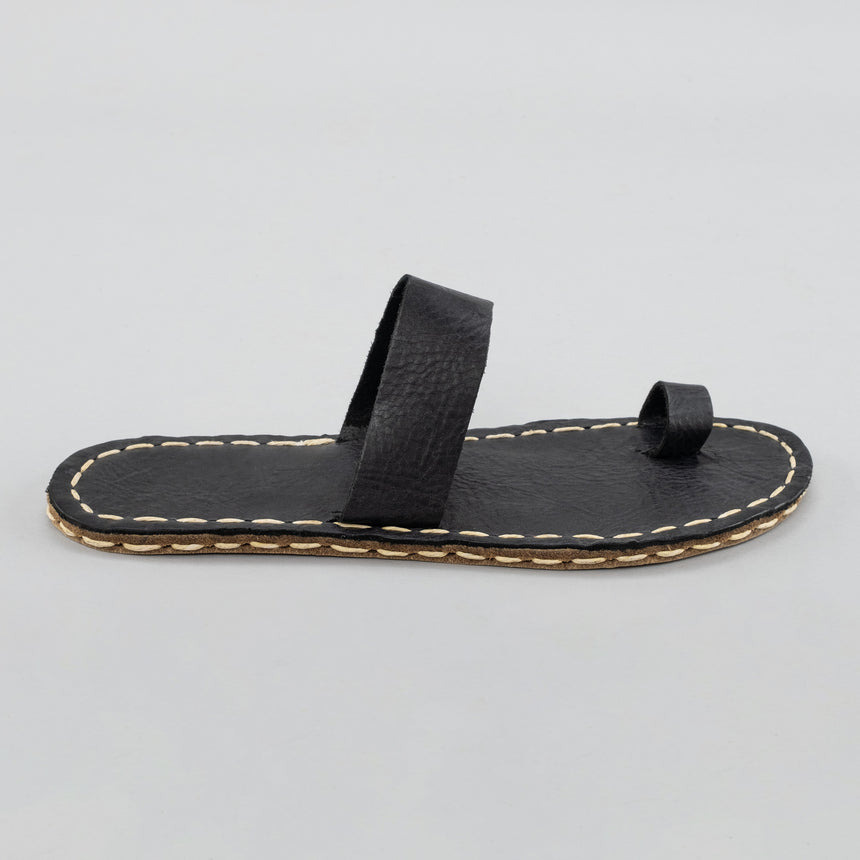 Schwarze Barfuß-Zehensandalen für Damen