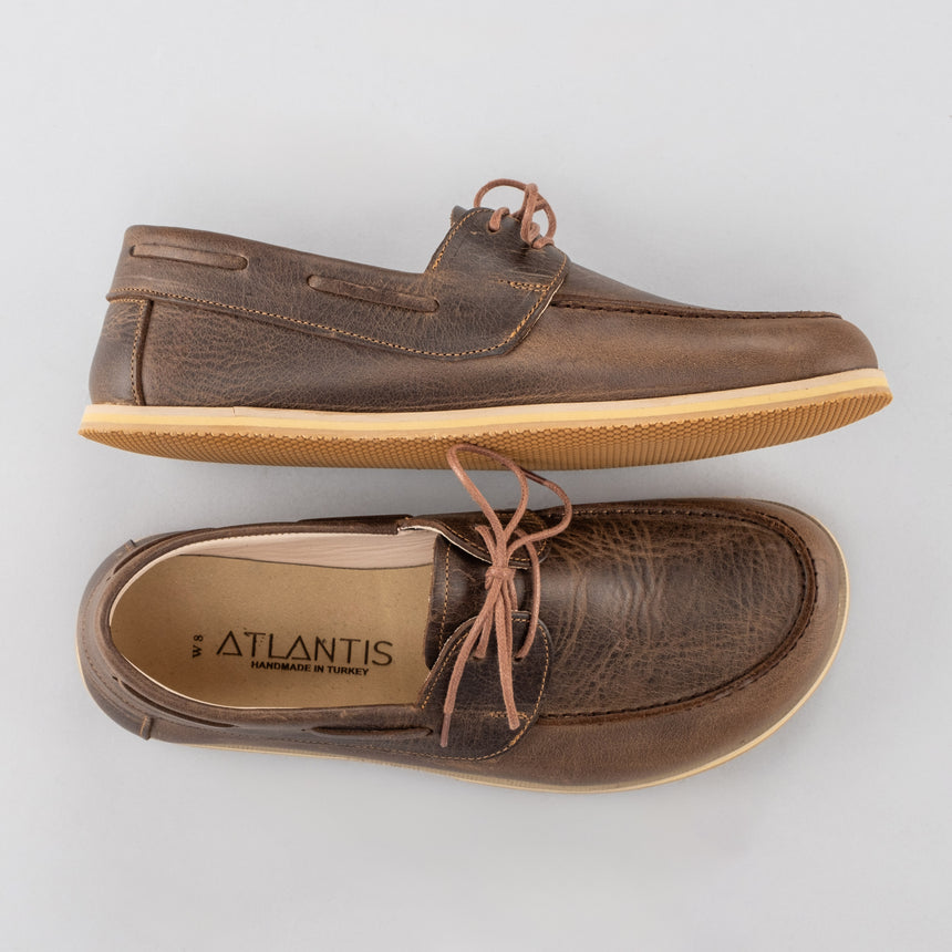 Kaffeefarbene Boat Shoes für Damen