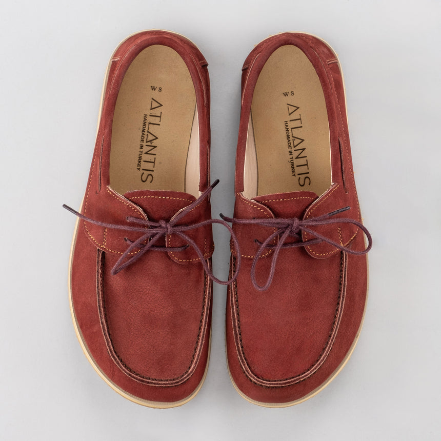 Burgunderrote Boat Shoes für Damen