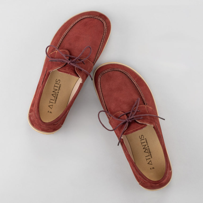 Burgunderrote Boat Shoes für Damen