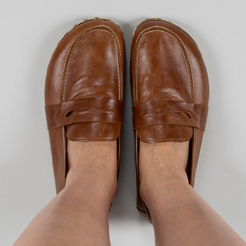 Men's Brown Penny Loafers - Atlantis Handmade Shoes - 