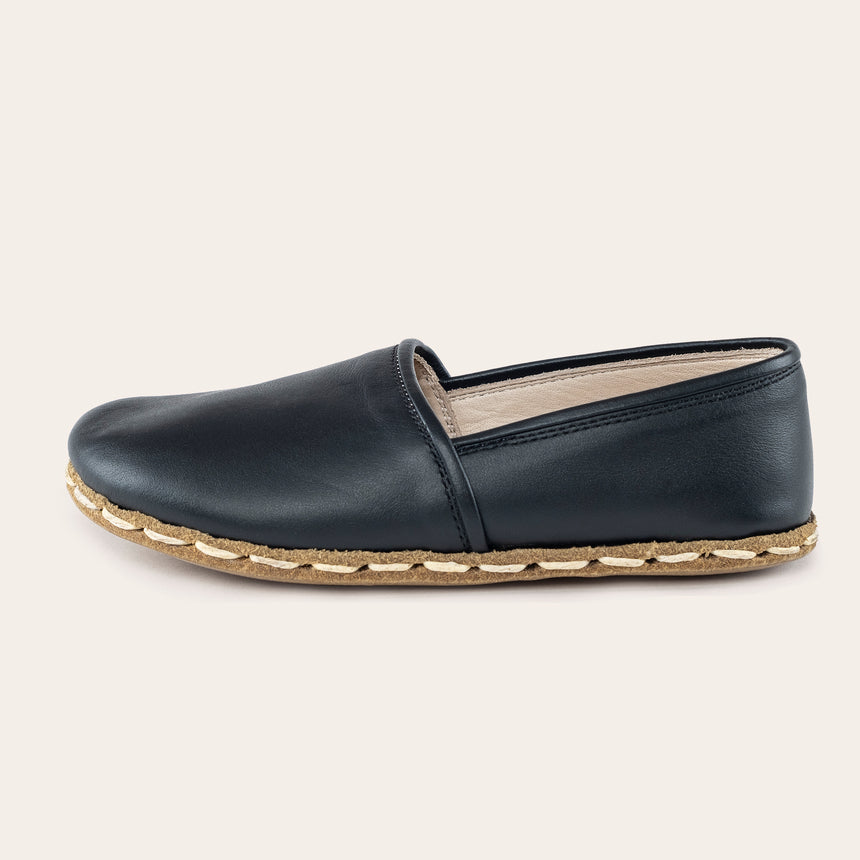 Kid's Black Barefoot Loafers - Atlantis Handmade Shoes - 