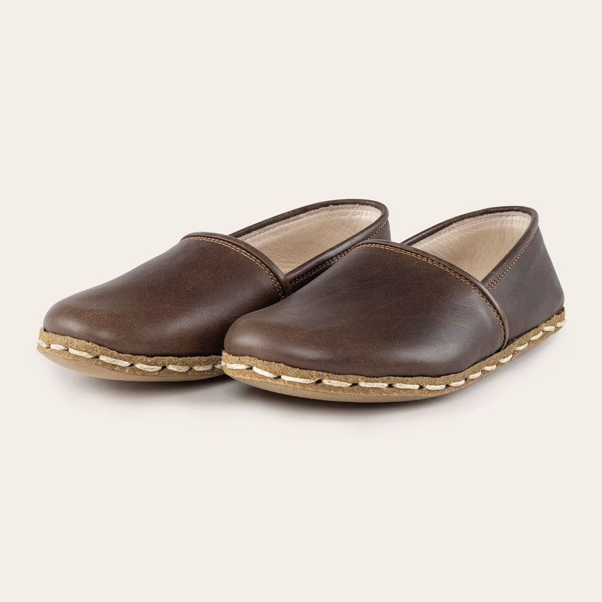 Kid's Coffee Barefoot Loafers - Atlantis Handmade Shoes - 