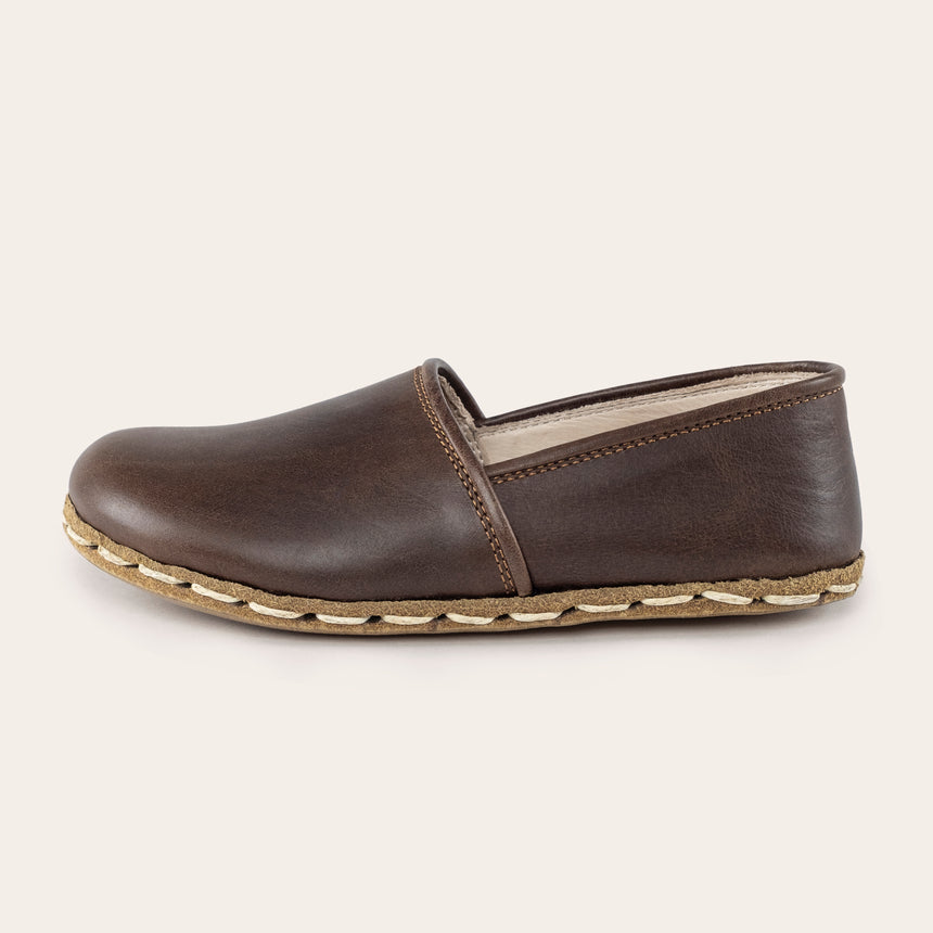 Kid's Coffee Barefoot Loafers - Atlantis Handmade Shoes - 