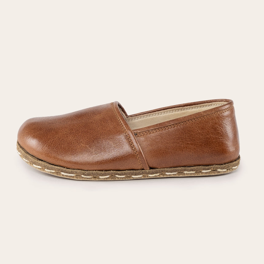 Kid's Brown Barefoot Loafers - Atlantis Handmade Shoes - 