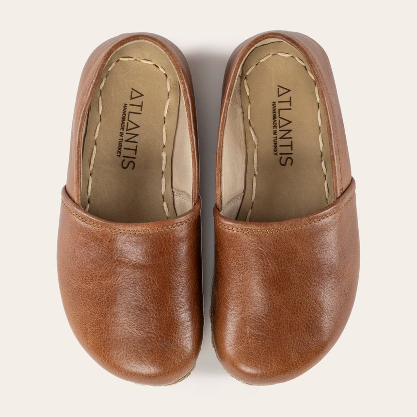 Kid's Brown Barefoot Loafers - Atlantis Handmade Shoes - 