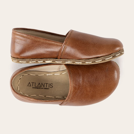 Kid's Brown Barefoot Loafers - Atlantis Handmade Shoes - 