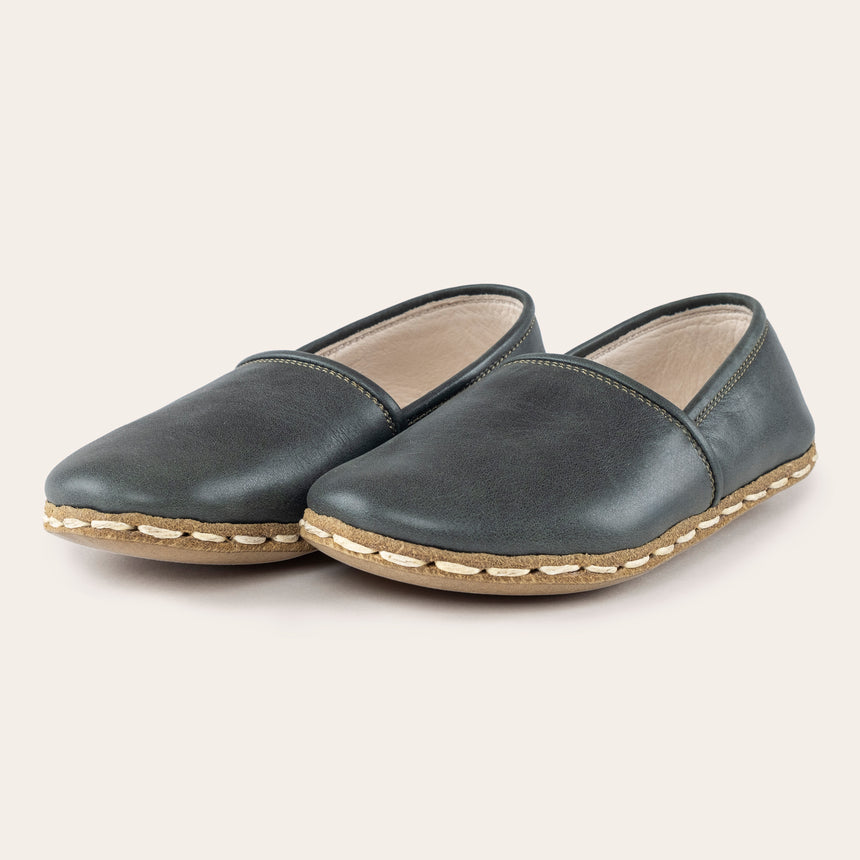 Kid's Green Barefoot Loafers - Atlantis Handmade Shoes - 