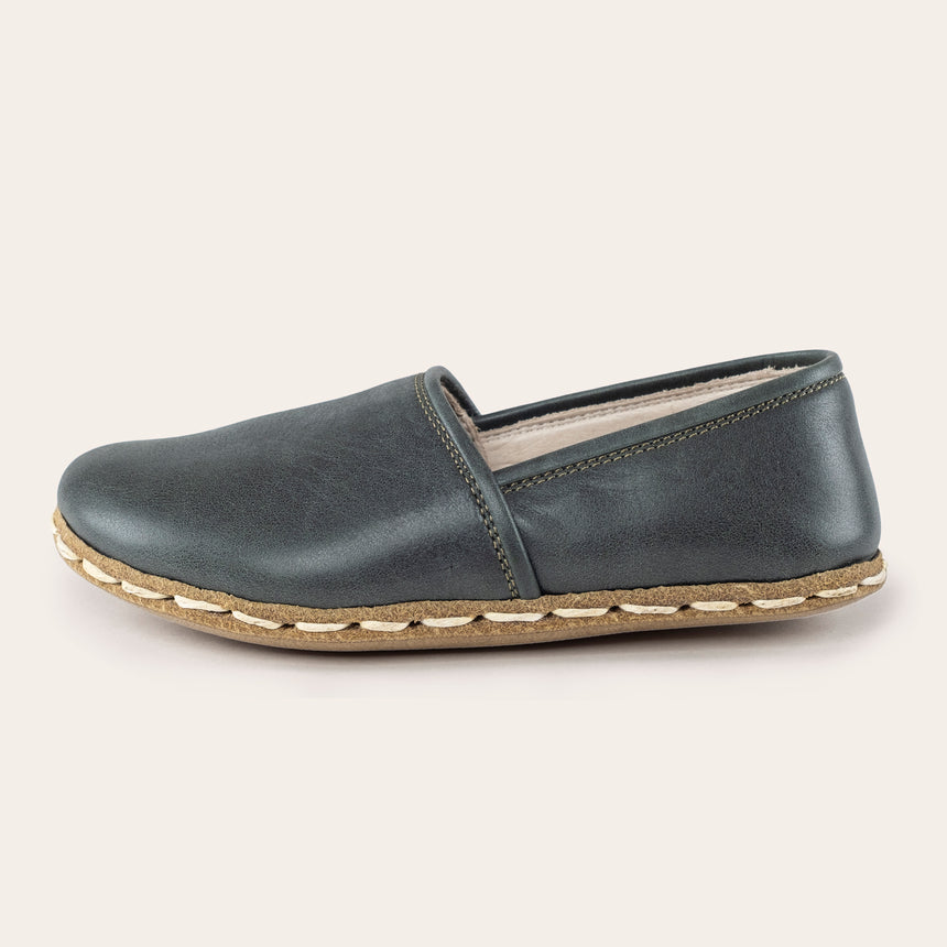 Kid's Green Barefoot Loafers - Atlantis Handmade Shoes - 