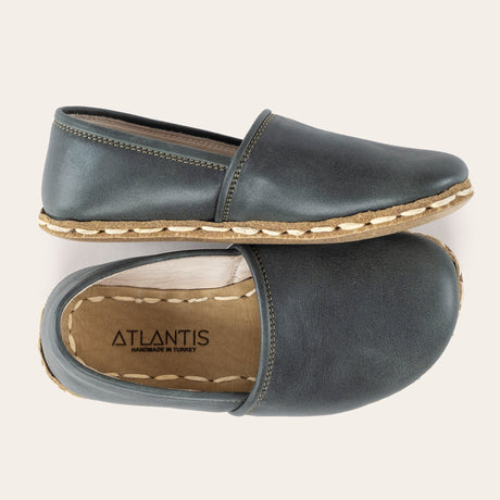 Kid's Green Barefoot Loafers - Atlantis Handmade Shoes - 