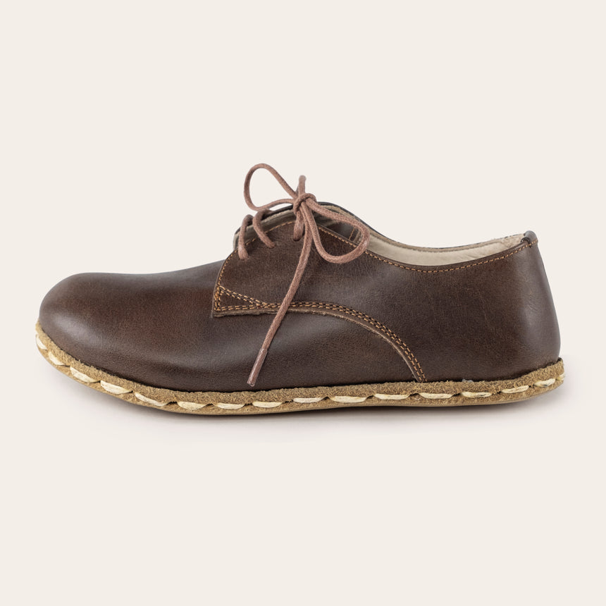 Kid's Coffee Barefoot Oxfords - Atlantis Handmade Shoes - 