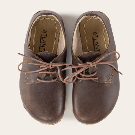 Kid's Coffee Barefoot Oxfords - Atlantis Handmade Shoes - 