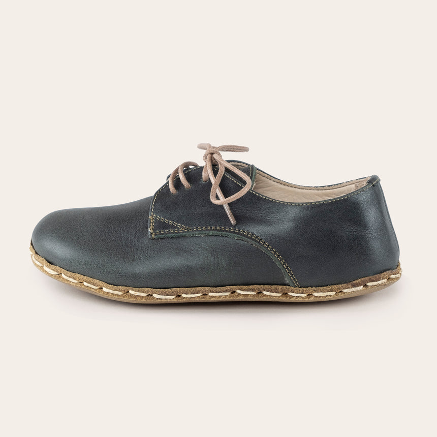 Kid's Green Barefoot Oxfords - Atlantis Handmade Shoes - 