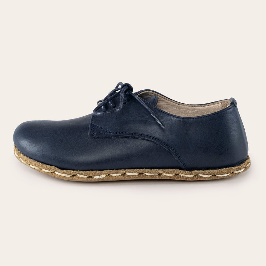 Kid's Blue Barefoot Oxfords - Atlantis Handmade Shoes - 