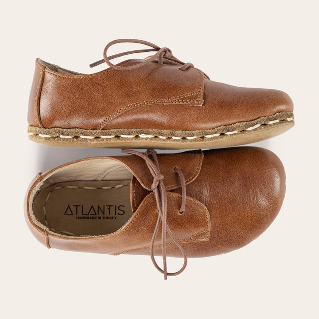 Kid's Brown Barefoot Oxfords - Atlantis Handmade Shoes - 