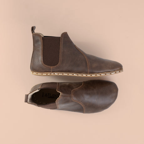 Barfuß-Chelsea-Boots für Damen in Dunkelbraun