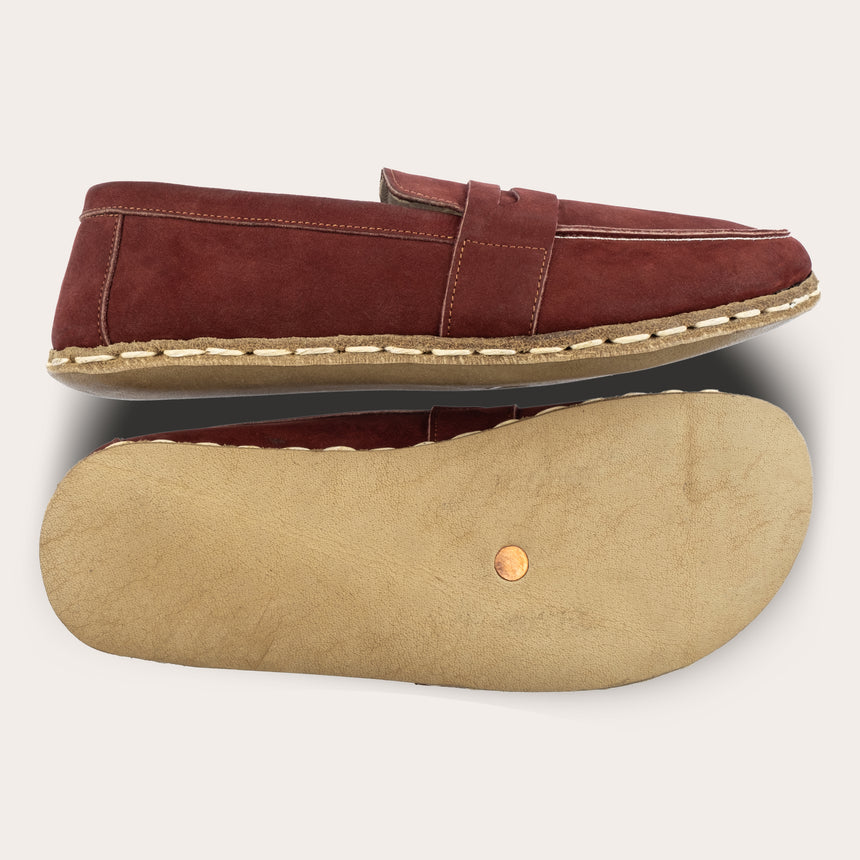 Men's Burgundy Penny Loafers