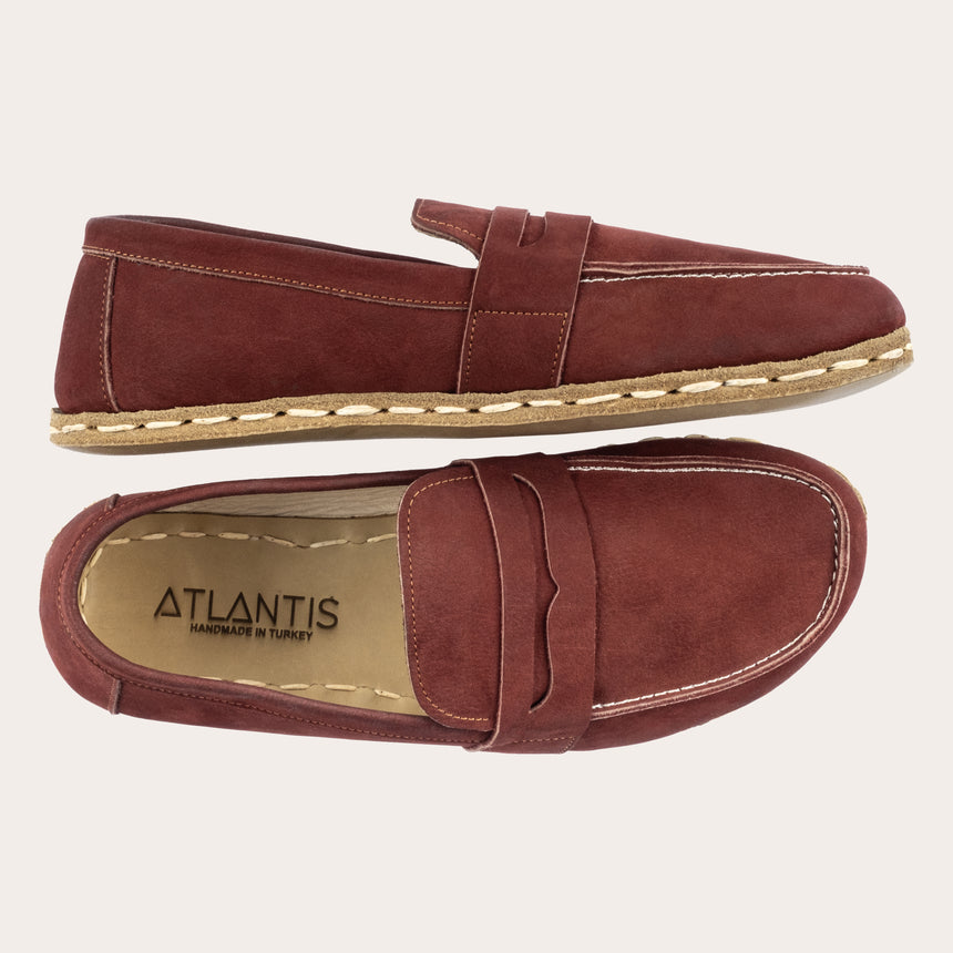 Women's Burgundy Penny Loafers