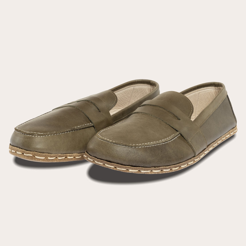 Women's Green Penny Loafers