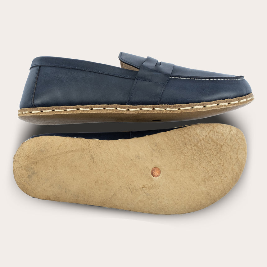 Women's Blue Penny Loafers