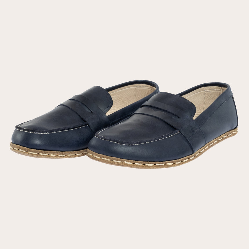 Women's Blue Penny Loafers