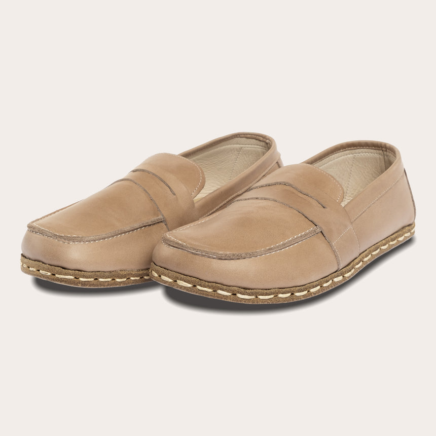 Women's Tan Penny Loafers