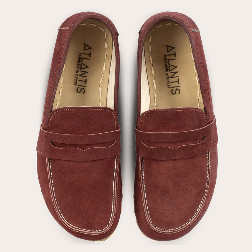 Men's Burgundy Penny Loafers