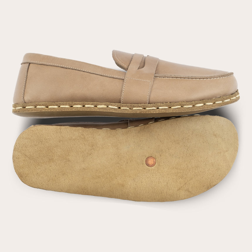 Women's Tan Penny Loafers