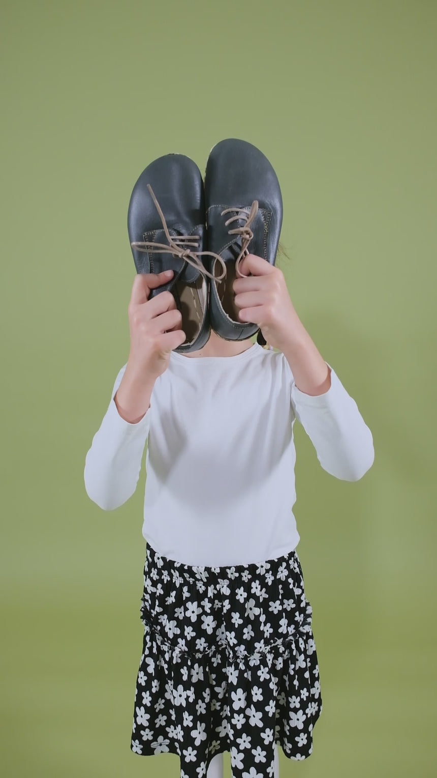 Kid's Green Barefoot Oxfords