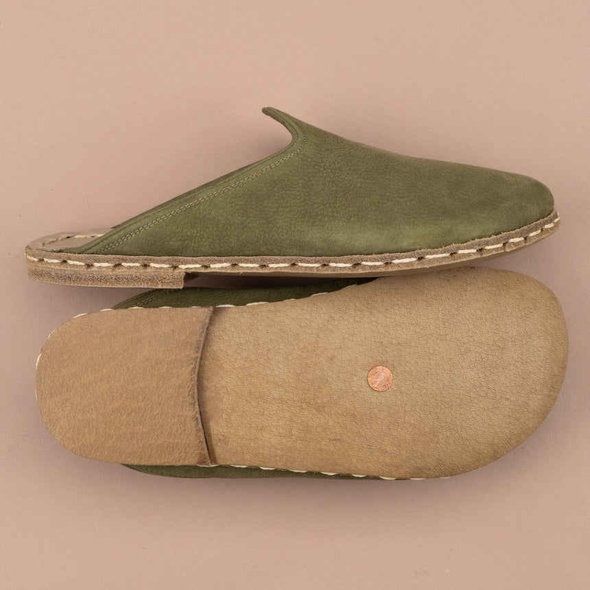 Men's Olive Barefoot Slippers