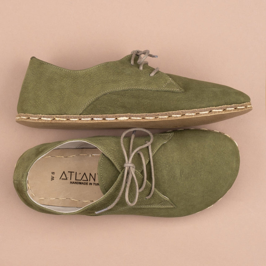 Men's Leather Olive Oxfords