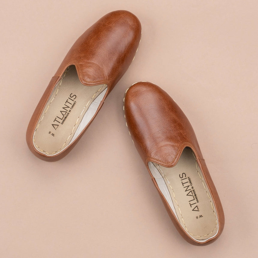 Women's Antique Brown Slip On Shoes