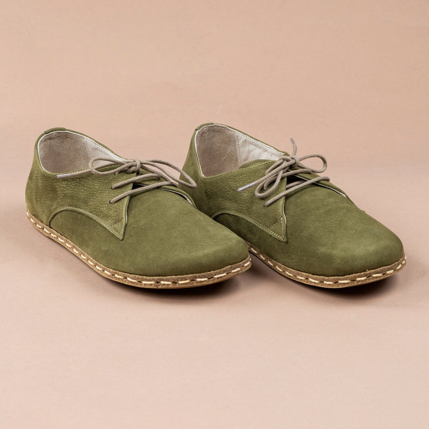 Kadın Olive Oxford Ayakkabı