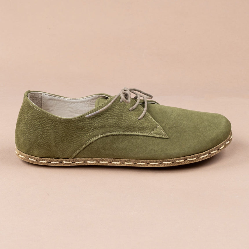 Kadın Olive Oxford Ayakkabı