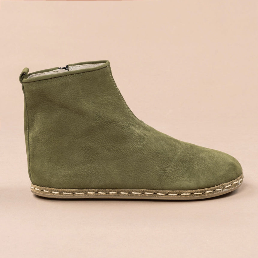 Women's Olive Barefoot Boots