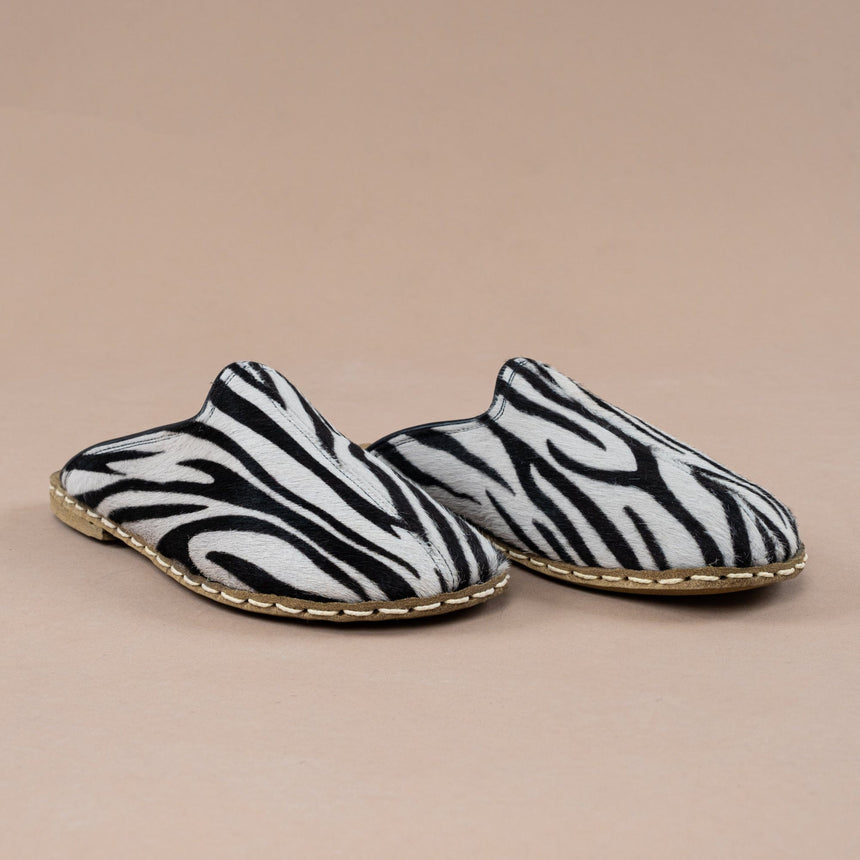 Zebra-Barfußhausschuhe für Damen